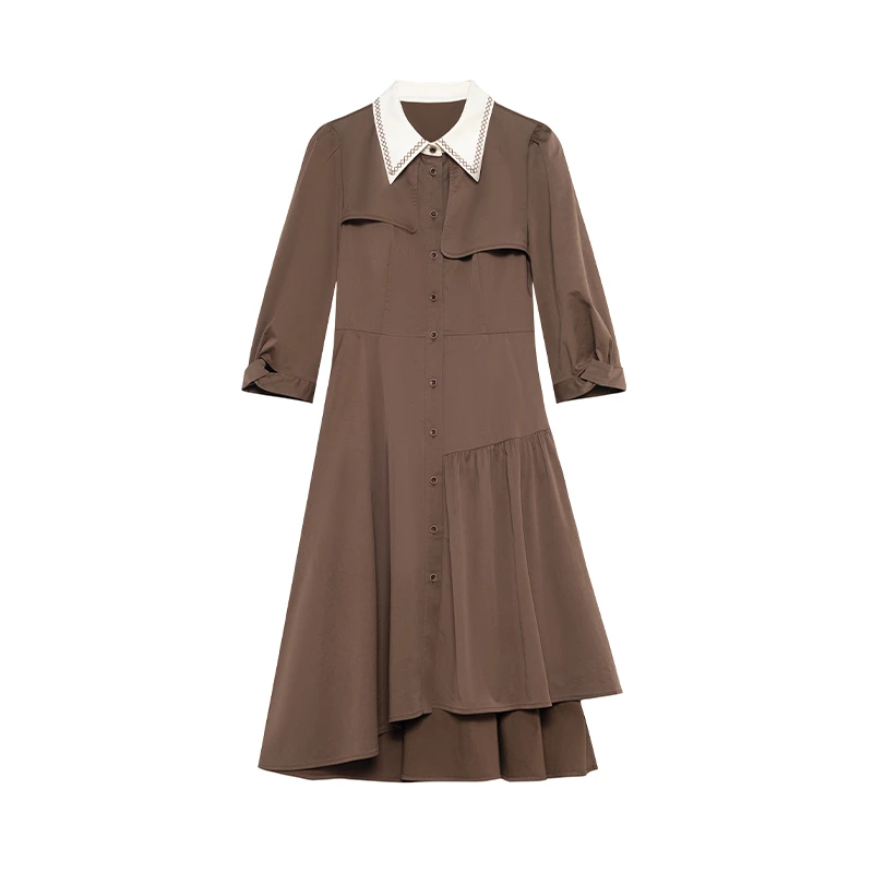 【品牌】商场同款新品个性不规则衬衫连衣裙N193A31269