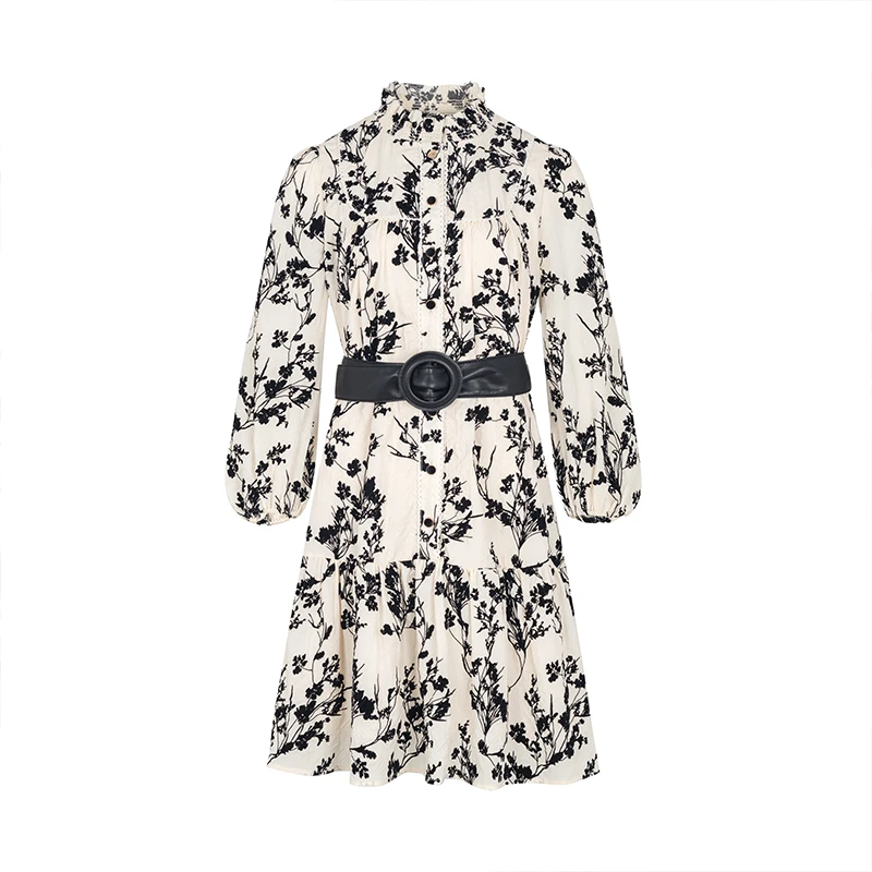 【九月专属】商场同款新品植绒泡泡绉法式优雅连衣裙N197A33567