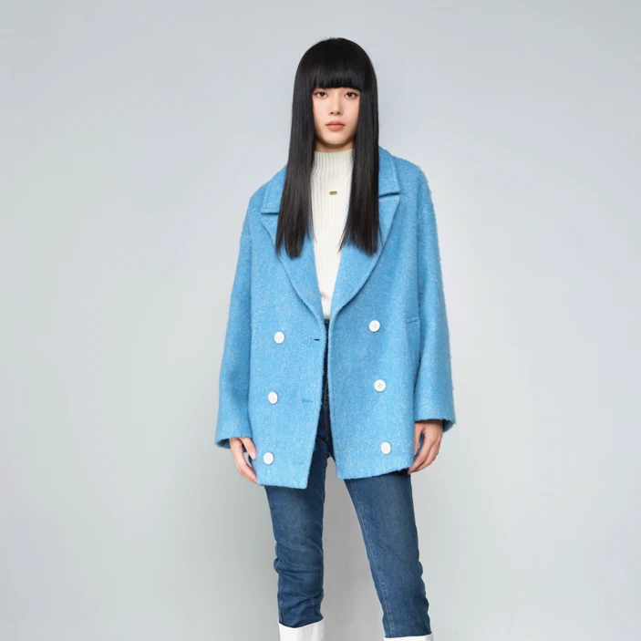 【小余专属】商场同款新品羊毛混纺圈圈呢宽松大衣N0711A34233
