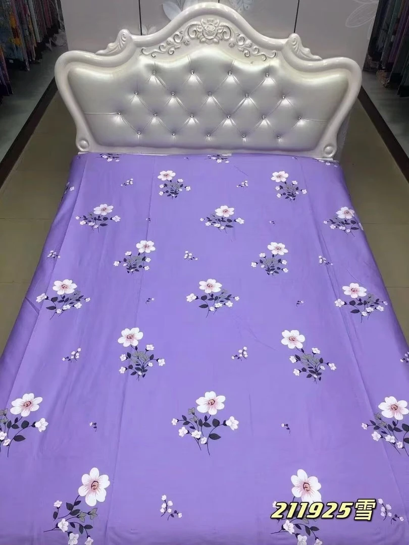 百分百纯棉 斜纹布料   清新紫花