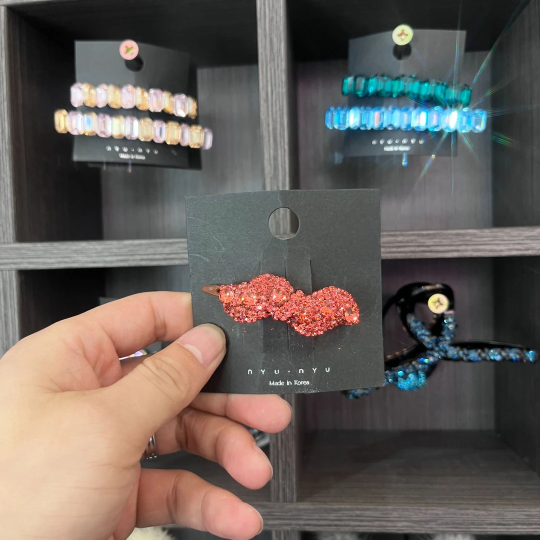 韩版东大门发饰施华洛密钻发饰小胡子青蛙扣波浪异型发卡刘海夹