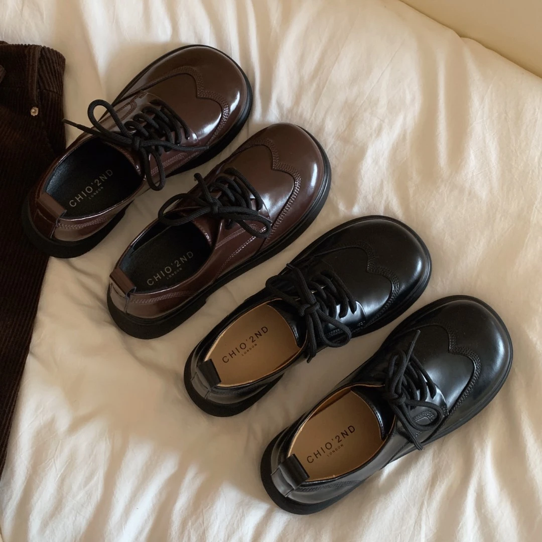 南风Chio2nd 英伦风乐福鞋女2024新款秋冬圆头单鞋