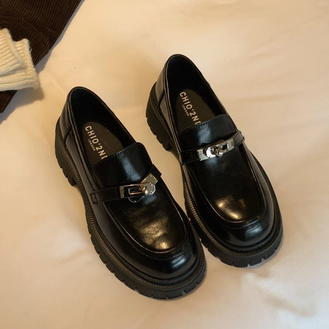 南风Chio2nd 乐福鞋女2024新款英伦厚底软底秋冬鞋