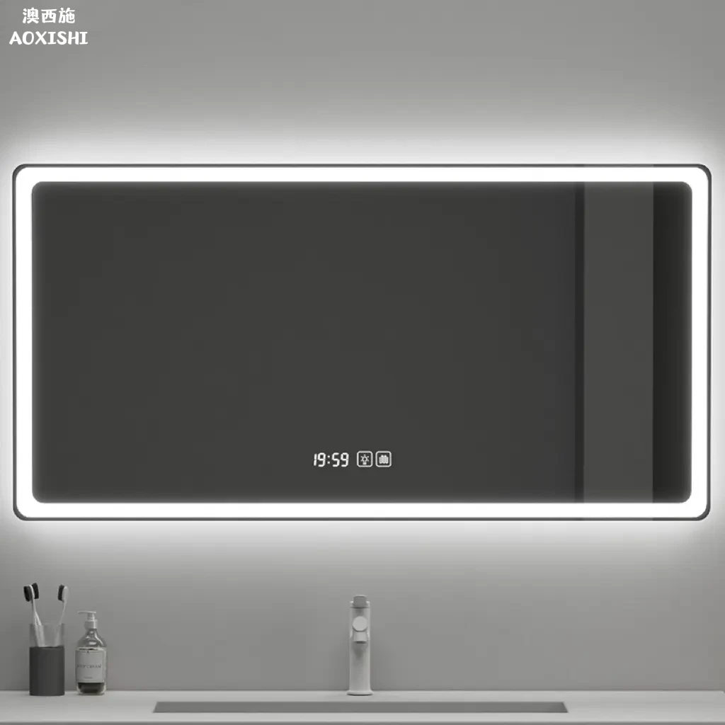 澳西施镜子化妆镜挂墙发光智能镜触摸屏浴室镜柜带灯防雾人体感应