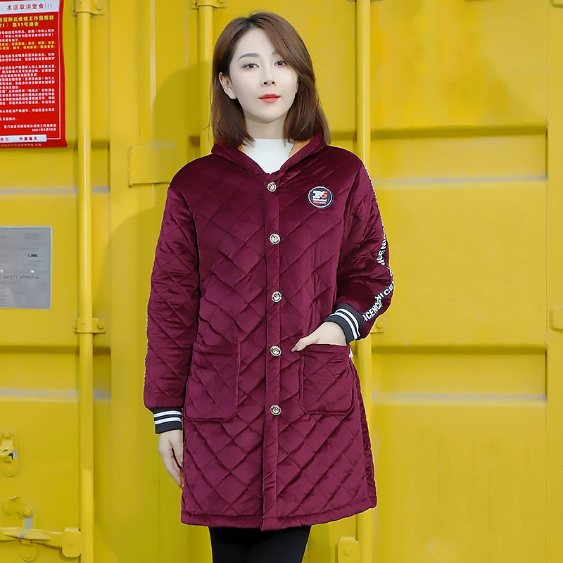 男款女装冬天棉袄罩衣女中长款棉服爸爸妈妈装保暖加绒加厚款外套
