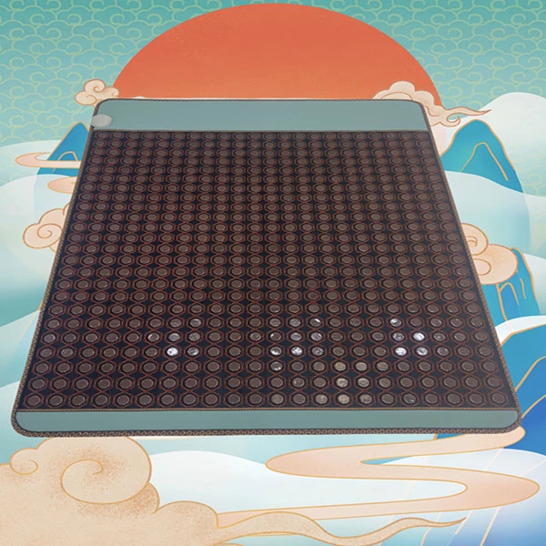 玉石锗石砭石远红外线榻榻米学生宿舍热敷床垫双温双控点加热床垫