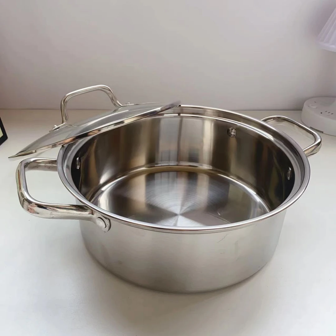 【304加厚】火锅煲汤锅清汤锅电磁炉电陶炉通用