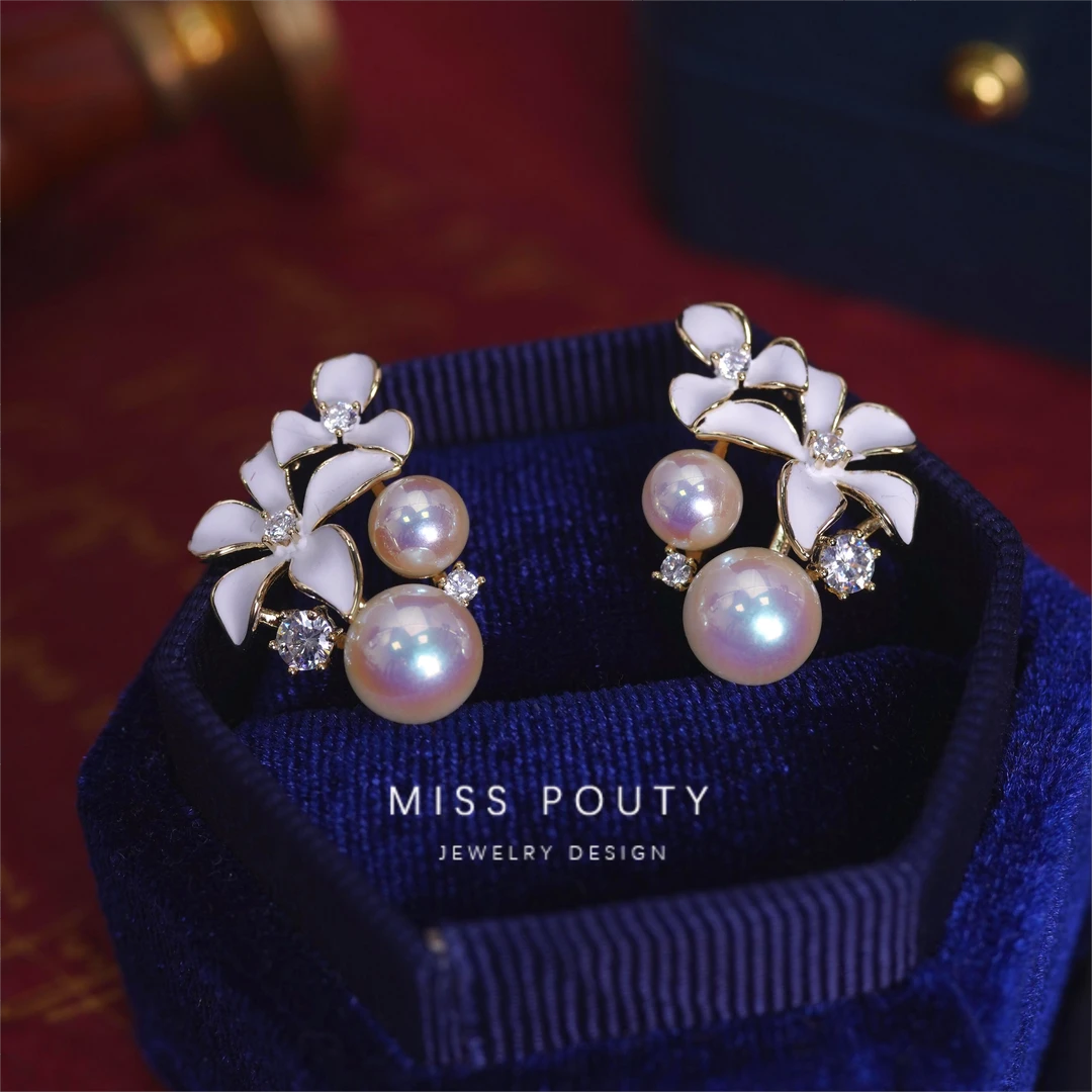 Miss Pouty 铜合金合成锆石耳饰 1110甜心奶泡耳环饰品耳钉耳饰