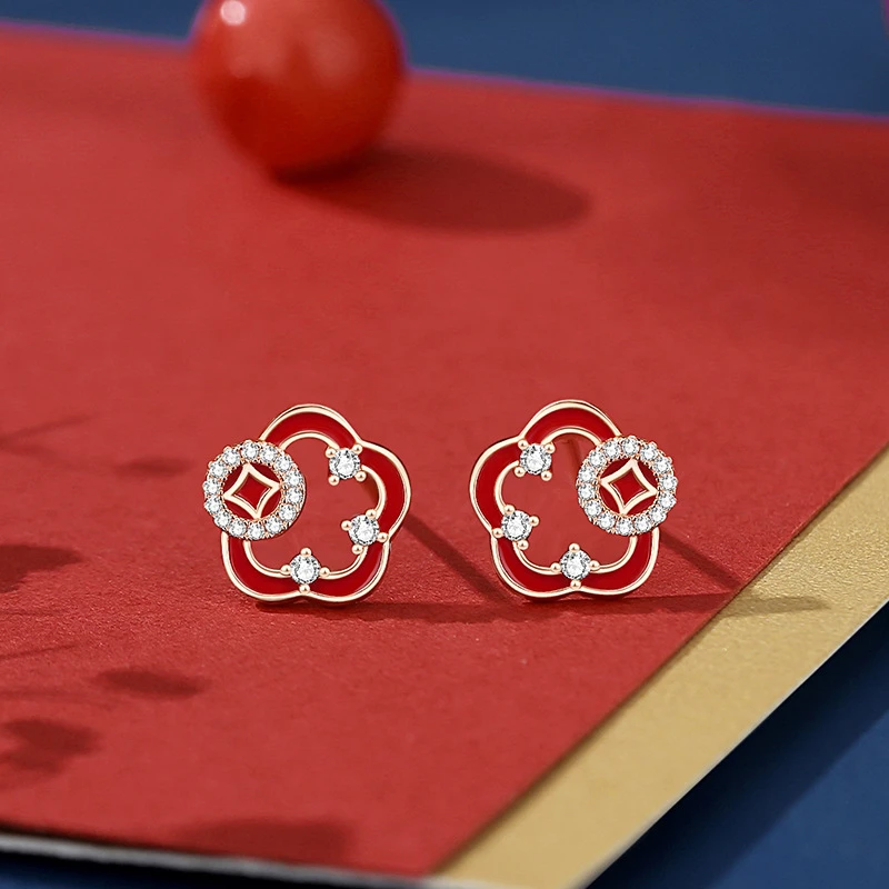 925银耳饰 有钱花耳钉耳环手链项链