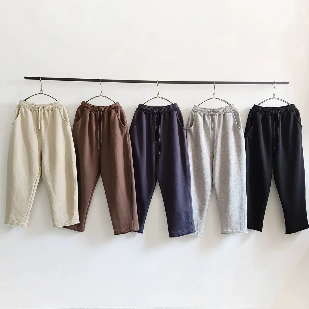 【NO退换】pu东大门裤长96加绒卫裤（毛边）