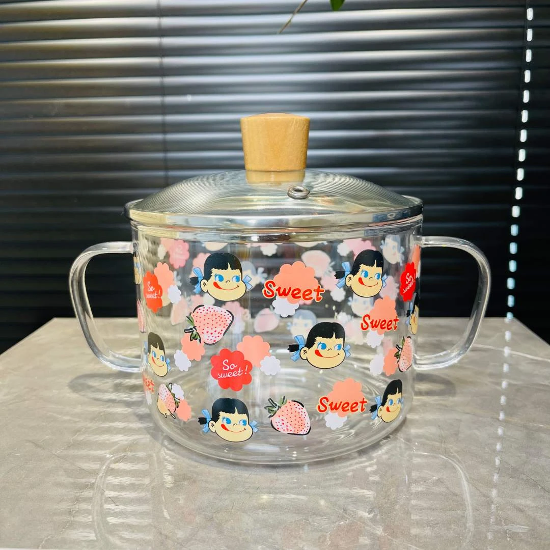 贴花耐高温煲汤家用玻璃煲带盖养汤煲泡面锅微波炉电陶炉