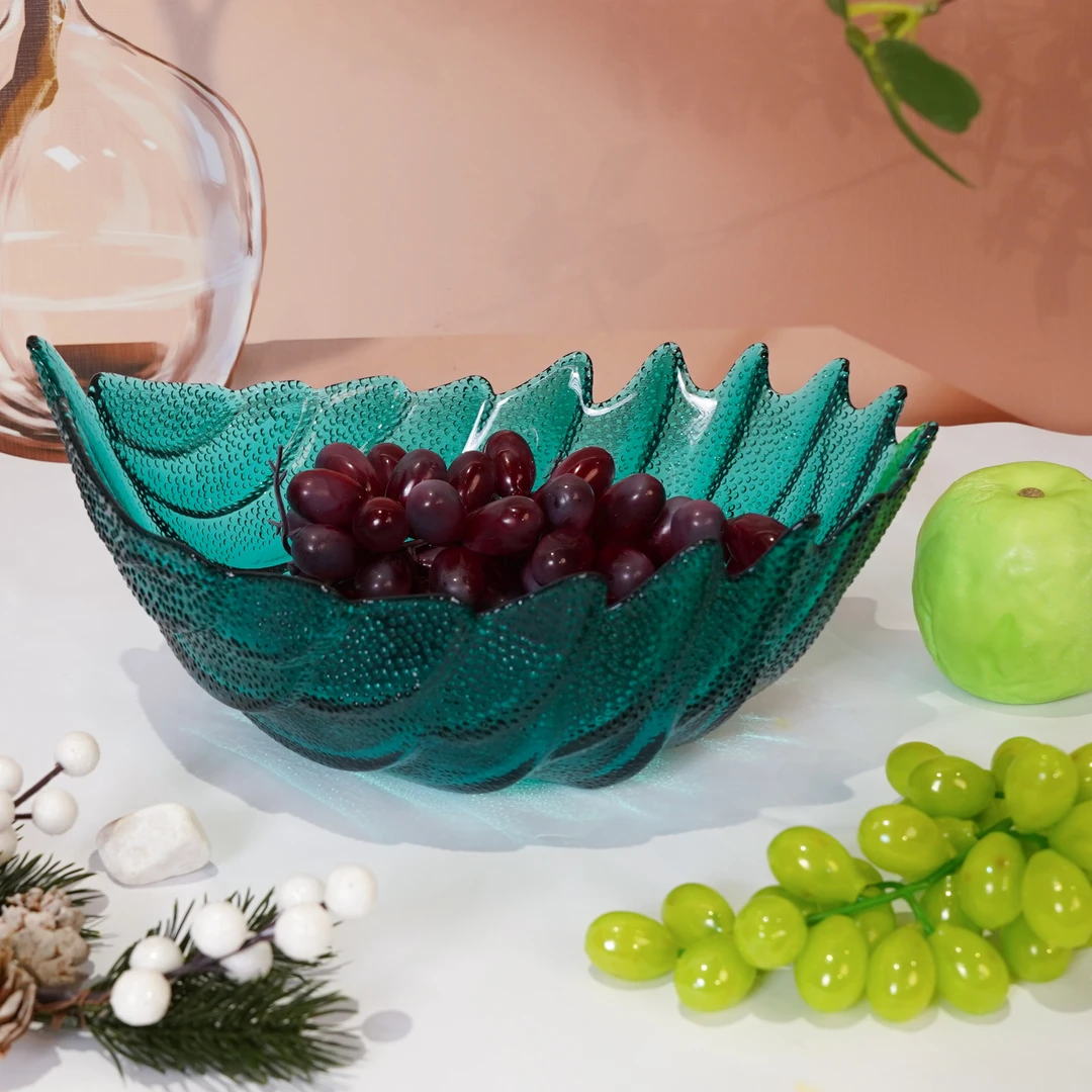 玻璃羽毛糖果网红茶几玻璃家用水果盘