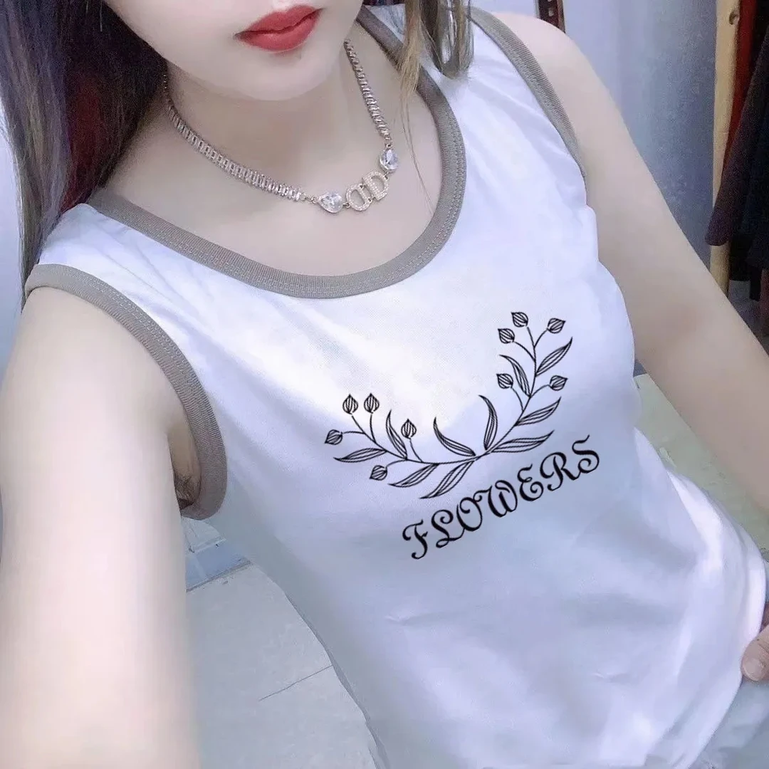 100%纯棉洋气背心上档次新款圆领吊带女外搭高档宽肩无袖背心夏女