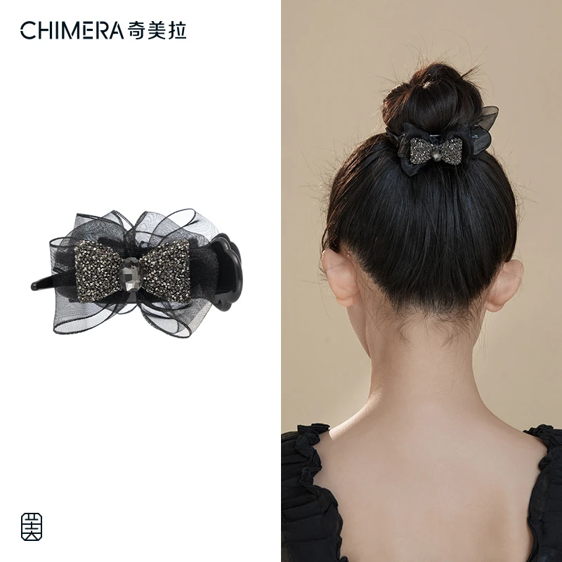 CHIMERA/奇美拉高级感蝴蝶结丸子头抓夹发夹高马尾
