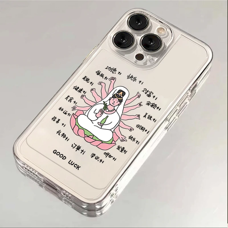 千手观音iPhone15ProMax手机壳苹果14PRO透明13硅胶12 11全包xsxr