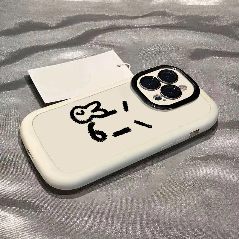 剪刀手小人适用iphone16苹果15promax全包手机壳14泡芙13p/12/11