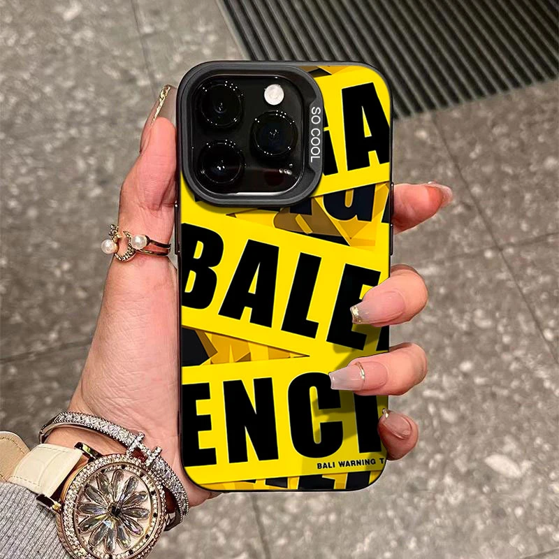 黄色胶带苹果15手机壳iphone14Promax磨砂13软硅胶元气壳12防摔11