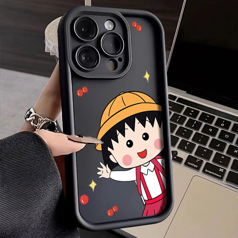 樱桃小丸子苹果15手机壳iPhone14promax软硅胶13全包12防摔11 X