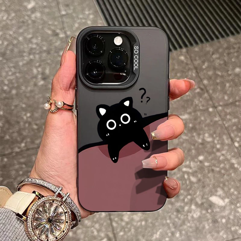 问号猫iPhone15_14promax手机壳高级11苹果13P软硅胶12防摔XS套