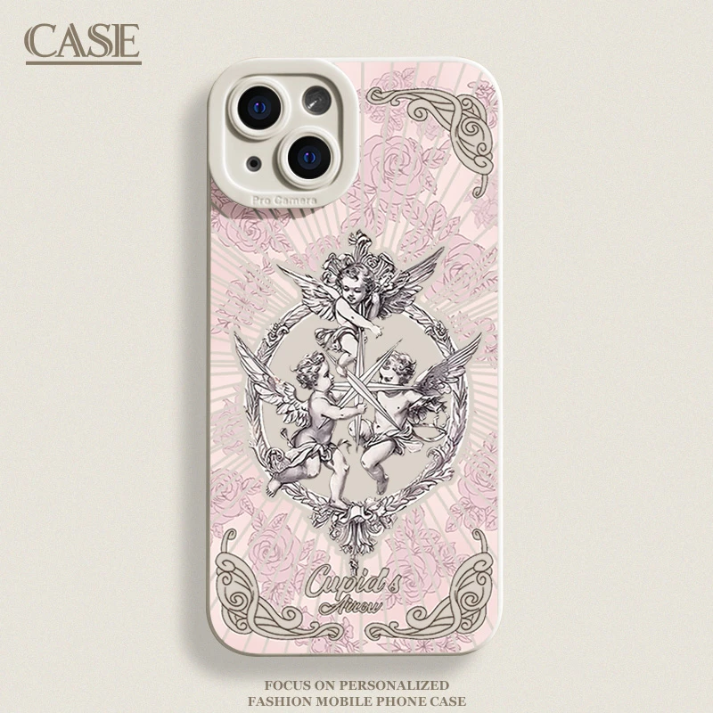 丘比特鲜花iPhone15ProMax手机壳14苹果13硅胶12全包78p软11xs/xr