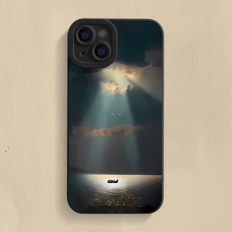 海上曙光适用于苹果15promax手机壳iPhone14/13瞳影12卡通11ins7p