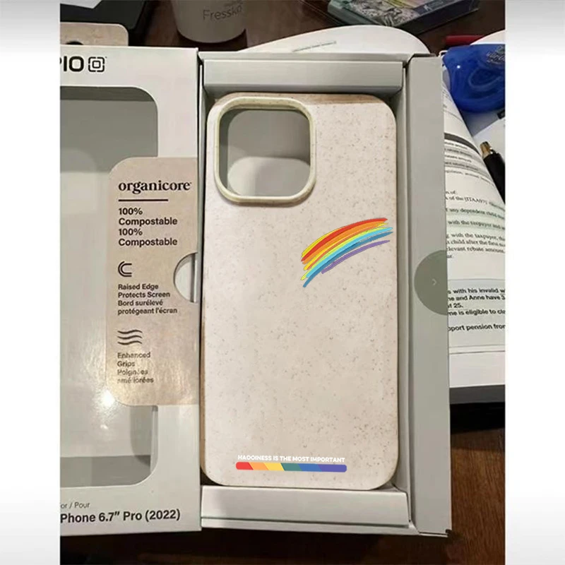 简约彩虹iPhone15_14Promax手机壳高级13_12软硅胶11新款防摔xsxr
