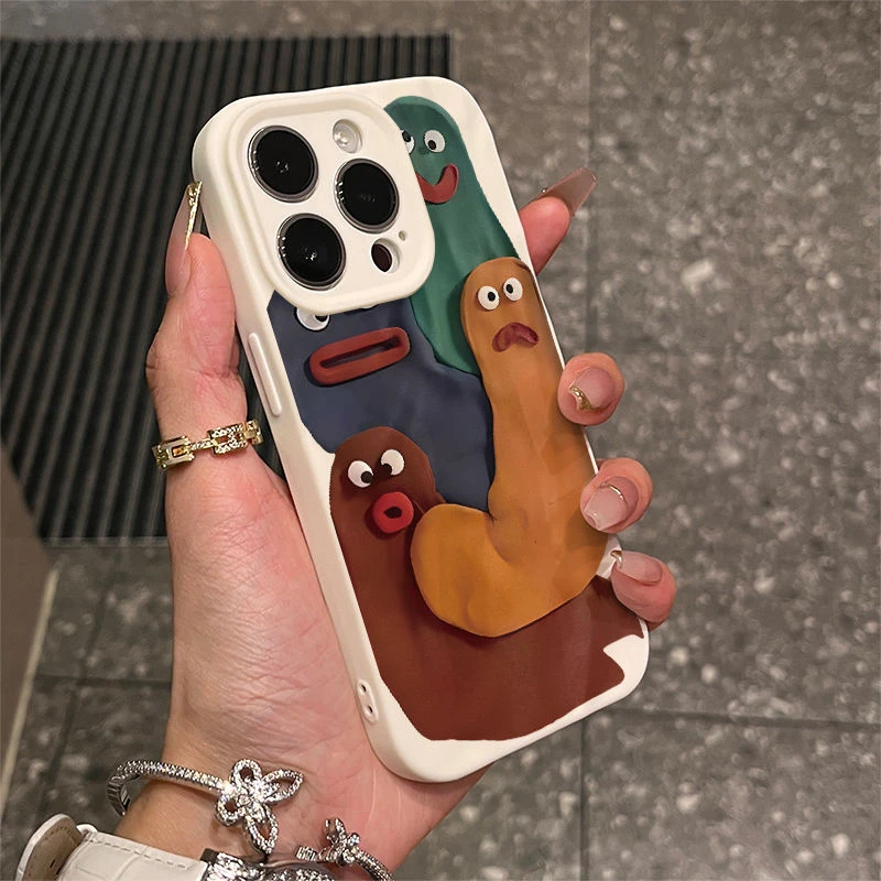 搞怪色块表情苹果15手机壳高级iPhone14promax/13/11卡通12全包xr