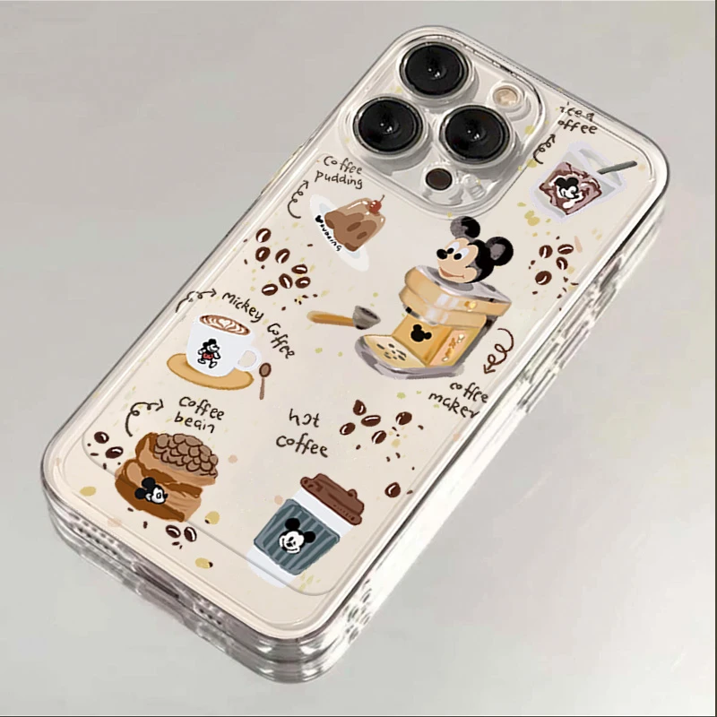 米奇咖啡机iPhone15ProMax手机壳苹果14PRO透明13硅胶12 11全包xs
