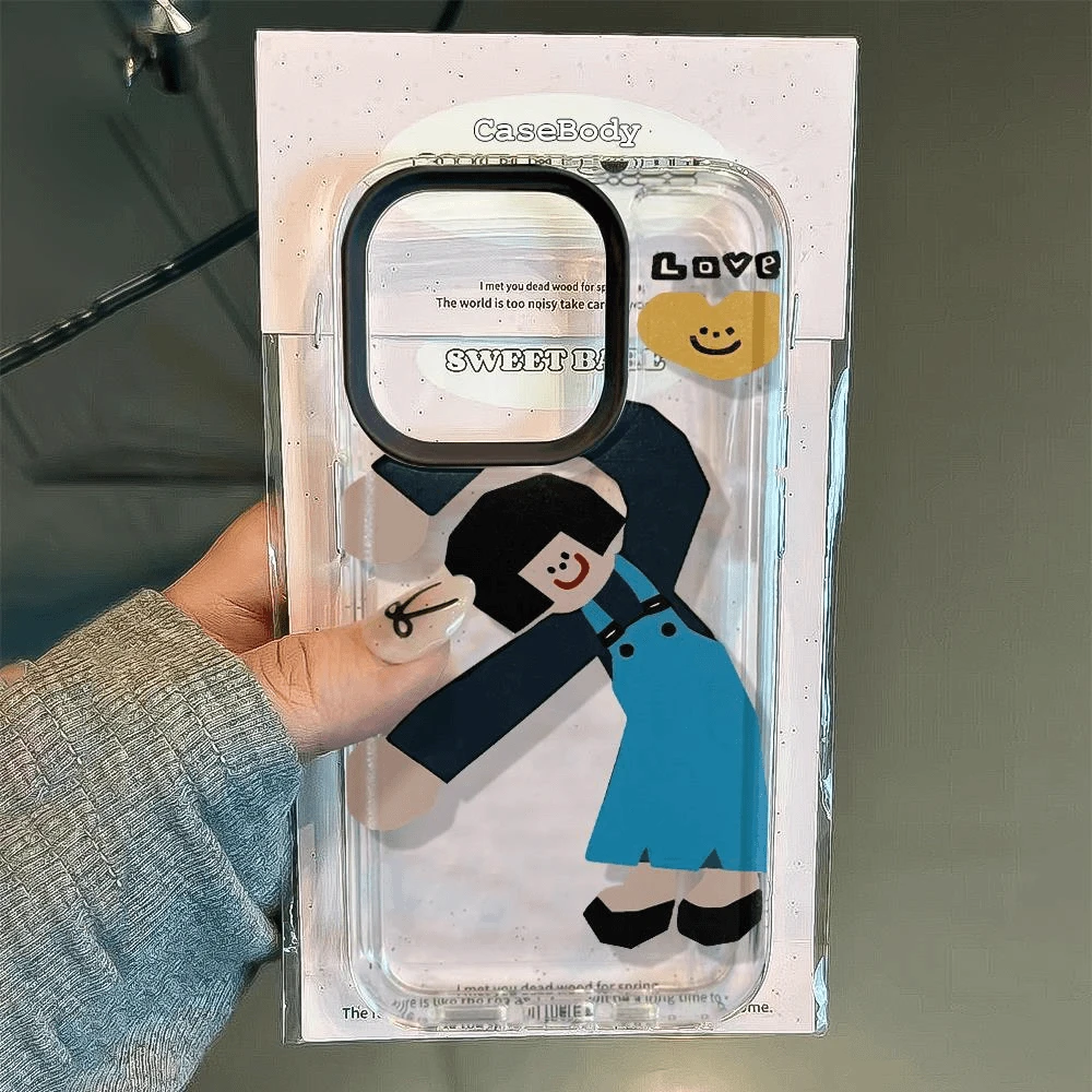 爱心女孩适用苹果15手机壳iphone14promax透明13大孔xs全包11 12p