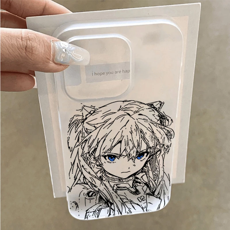 线稿明日香适用iphone16/15苹果手机壳SE2软胶14promax13磨砂1211