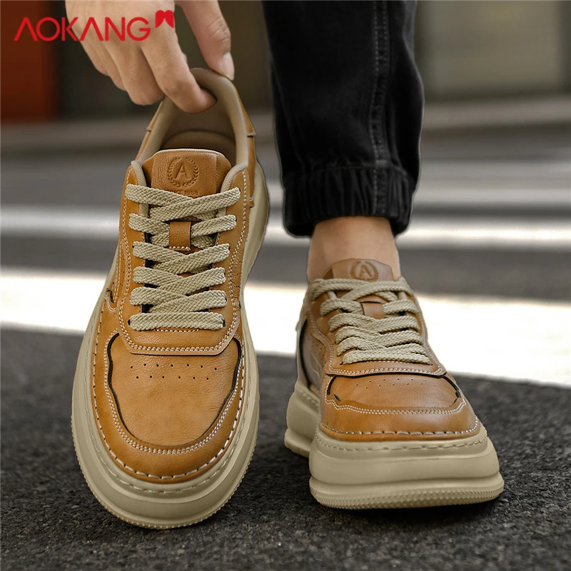 奥康官方正品男鞋冬季潮流百搭空军板鞋男士轻便防滑45大码男鞋