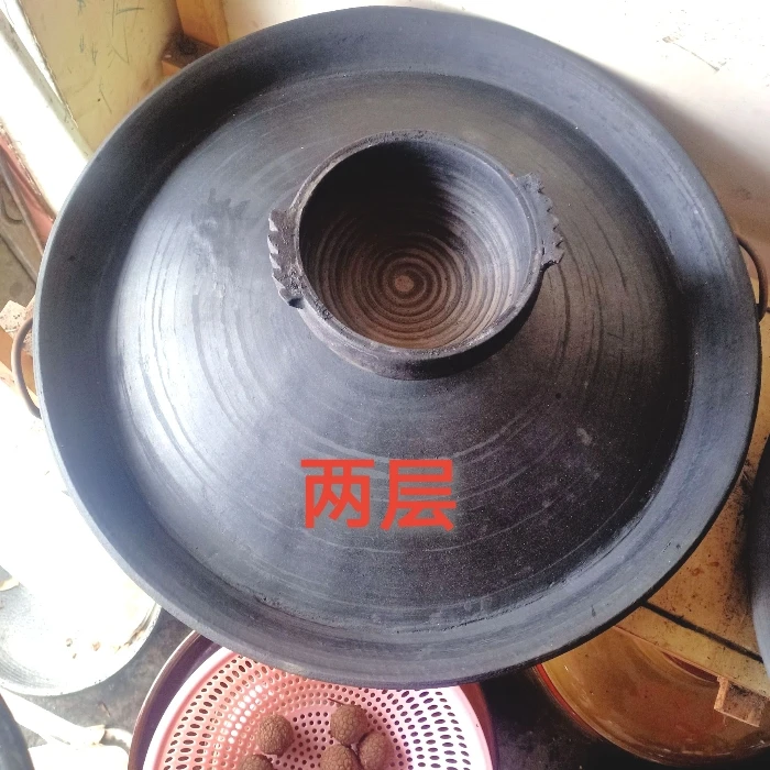 网红烙锅两层贵州织金土砂锅活油烙锅沙锅接油盘锅土烙锅视频同款