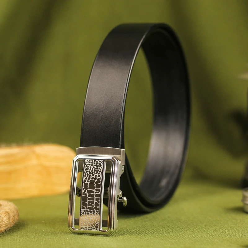 纯手工制头层牛皮真皮皮带男士时尚商务自动扣腰带裤带裤腰带休闲