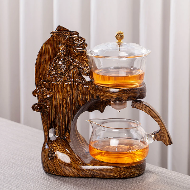 坐禅小佛自动茶具防烫耐高温玻璃懒人功夫茶具家用办公室会客创意
