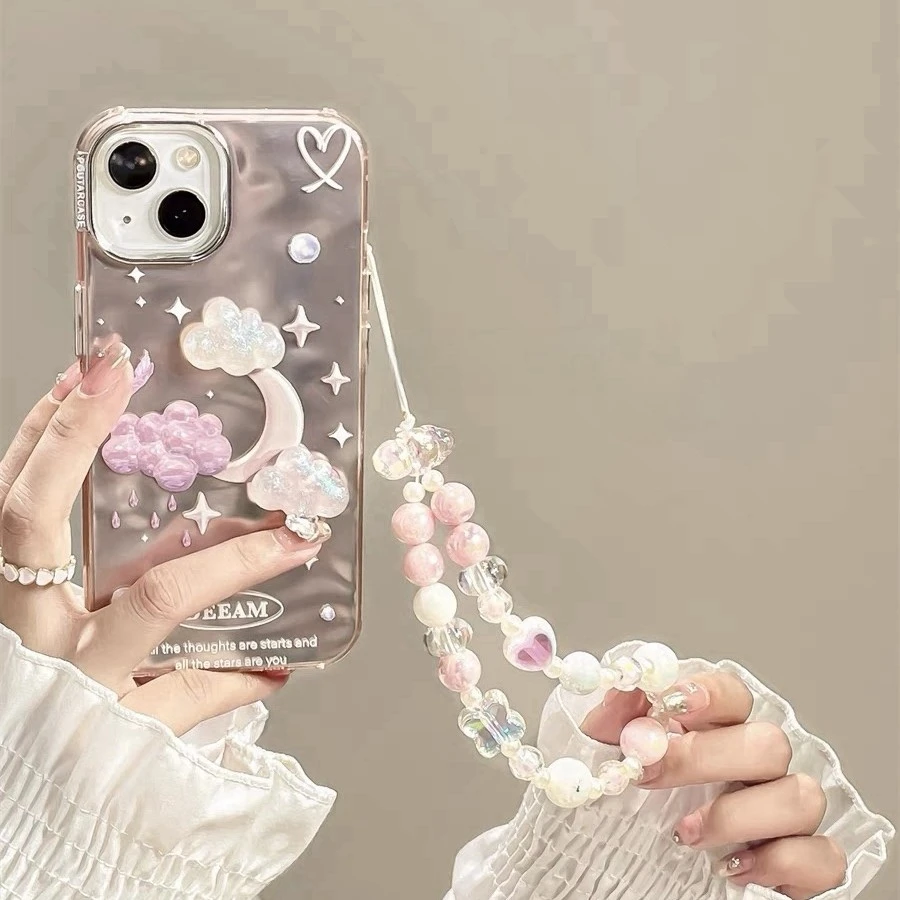 粉色立体云朵iphone15promax苹果14手机壳13网红12华为11荣耀plus