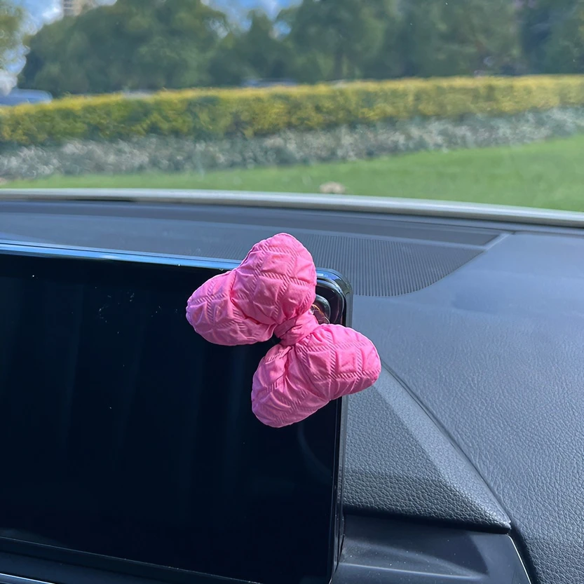 可爱风少女蝴蝶结车载摆件多功能前排汽车挂钩车内副驾驶装饰用品