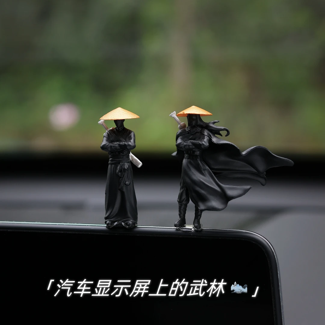 网红个性创意古风侠客车载饰品摆件车内饰汽车中控台大屏桌面摆件