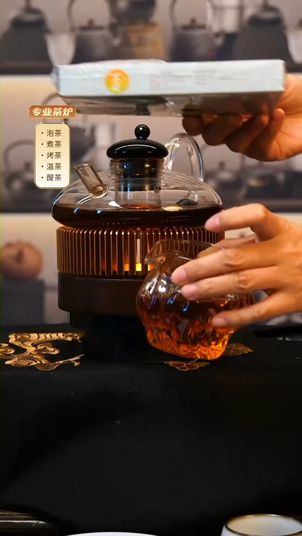 【闪购商品】公道杯玻璃壶蜡烛大号温茶炉一套