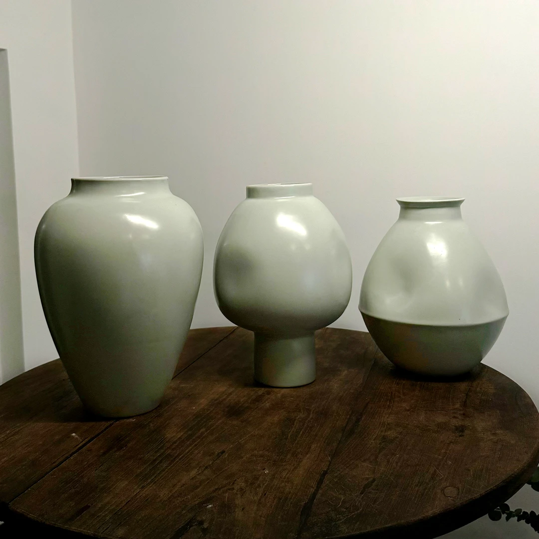 【青瓷花瓶】花瓶摆件餐桌客厅插花鲜花汝窑青瓷装饰新中式陶瓷