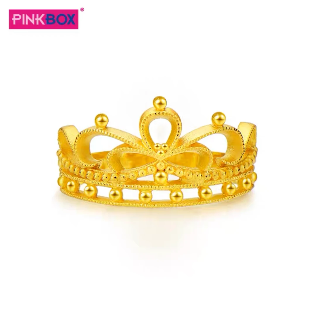 PINKBOX/黄金戒指足金戒指女 挚爱皇冠指环品牌精选/GFR1487(B)