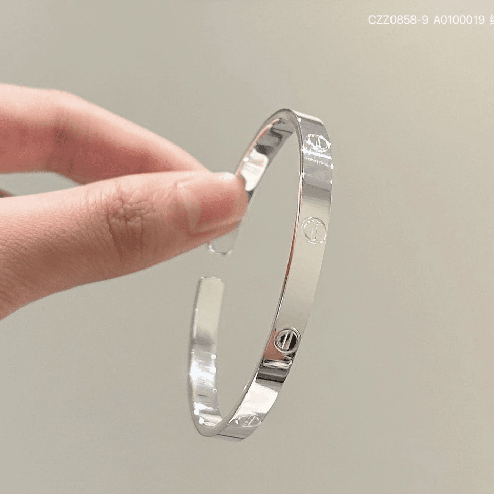 足银手镯 足银手镯 44号卡卡卡家同款开口实心足银手镯