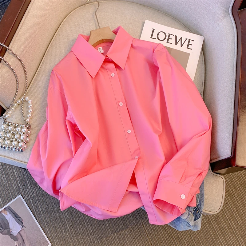粉色衬衫女小众2025新款时尚洋气高端别致百搭法式长袖衬衣上衣
