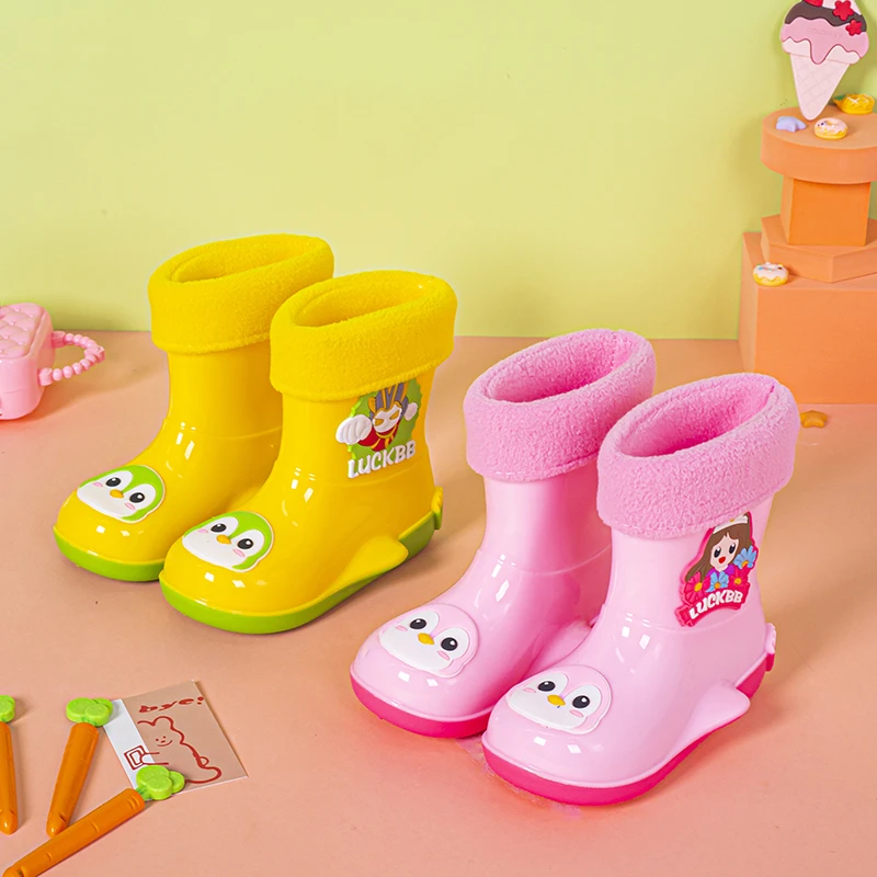 儿童女童宝宝雨鞋防滑雨靴幼儿园小孩轻便高筒保暖防水鞋大童水靴