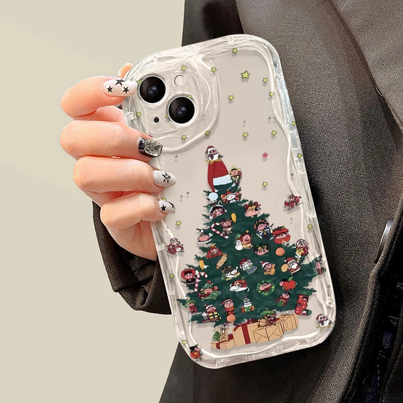 圣诞树小新苹果/荣耀/VIVO/小米/OPPO/华为手机壳硅胶创意全包软X
