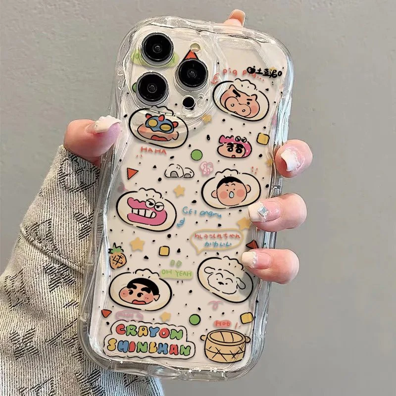 手机壳蜡笔小新日常苹果15Pro/OPPO/荣耀/华为/VIVO/小米硅胶卡通