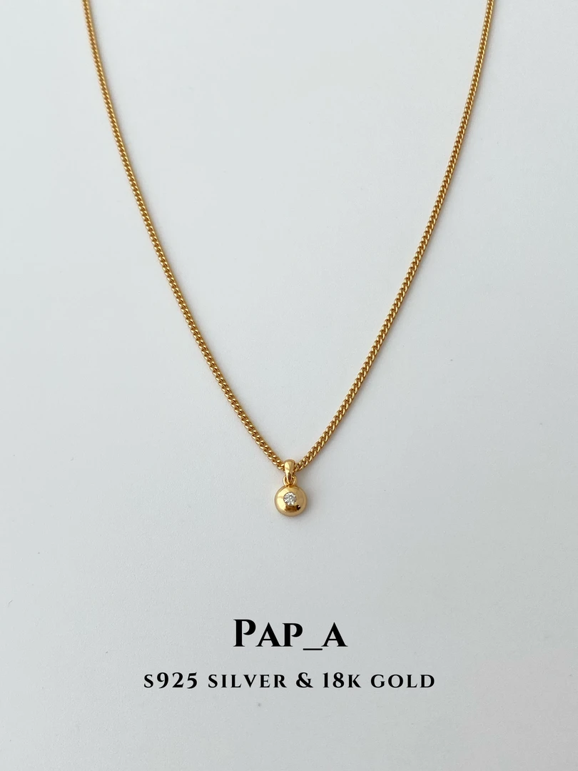 坠链均925银 坠链均925银PAPA·一颗星|40+小女孩6cm项链吊坠金色