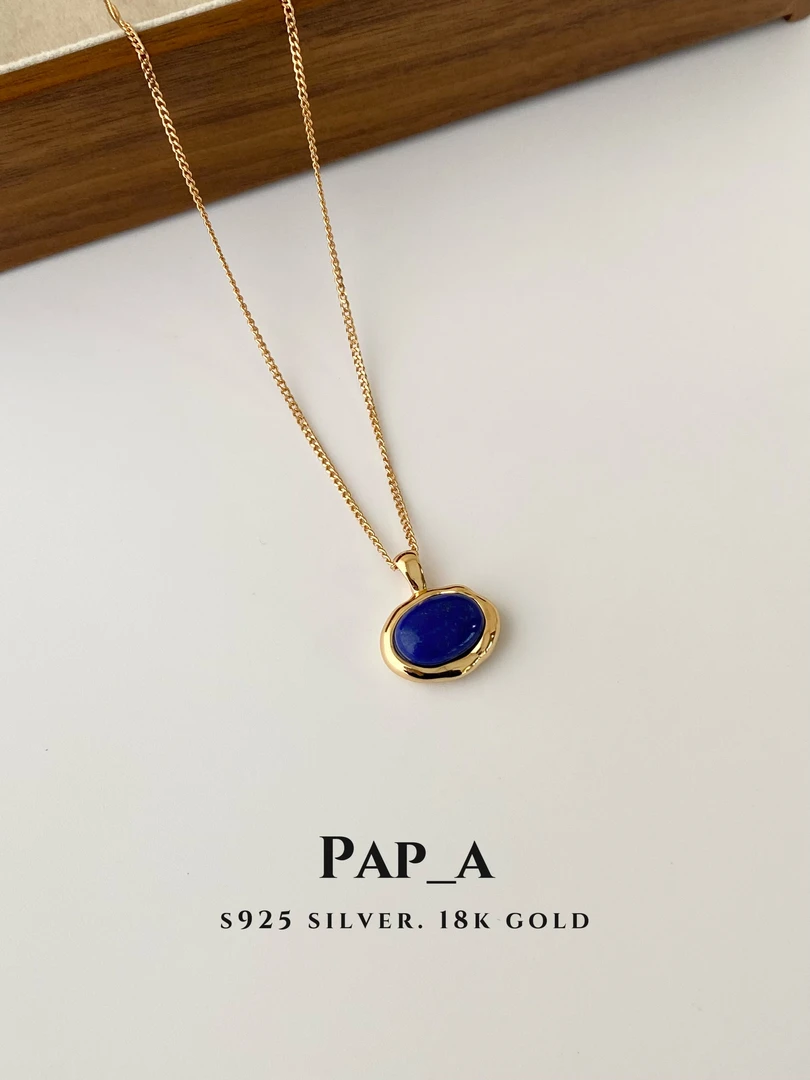 坠链均925银 PAPA·国潮新中式项链 | 可做毛衣链 | 50cm蓝色时尚