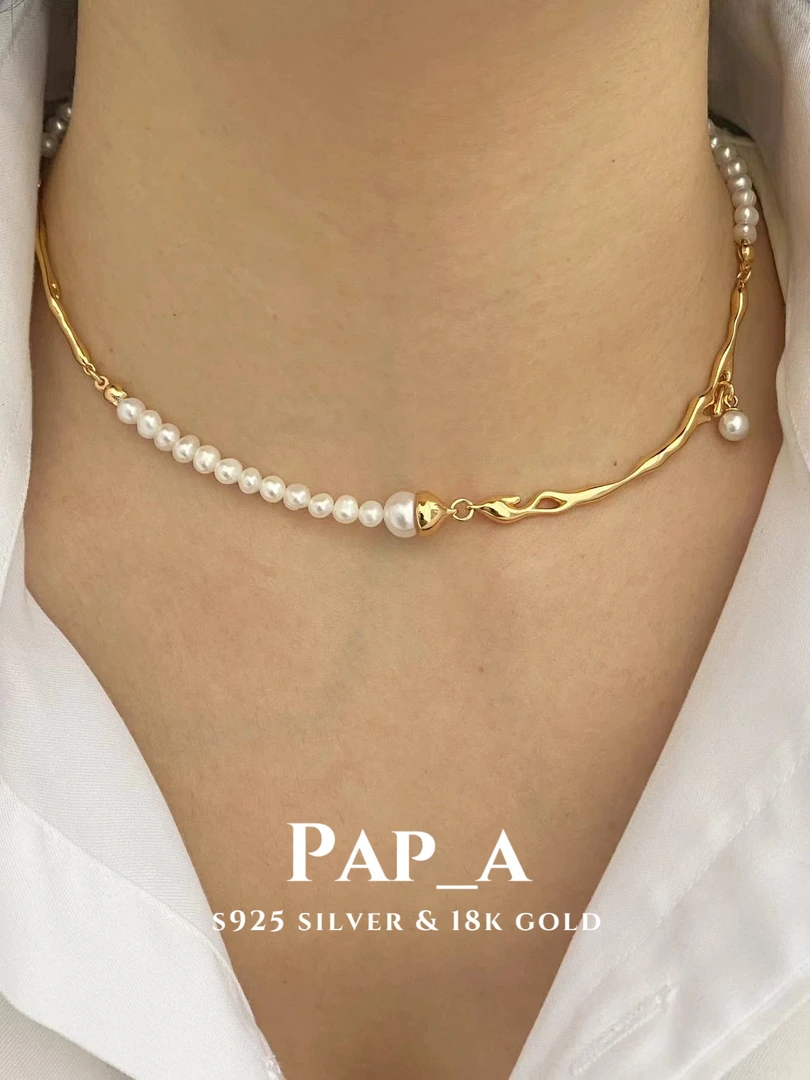 坠链均925银 PAPA·树枝拼接项链 | 温柔浪漫 | 38+6cm