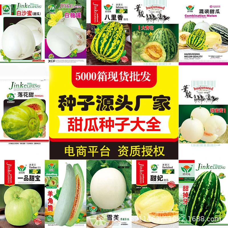 【全店满5包包邮】甜瓜种子大全羊角蜜绿宝石香瓜种籽水果白沙蜜冰