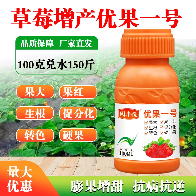 园丰收草莓优果一号草莓膨大剂膨果上色增甜增红生根促分化叶面肥